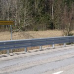 Steel beam guardrail